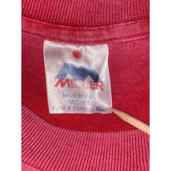 Y2K Single Stitch Long Beach Island LBI Graphic Tee Size Medium Pink Red Surf - Picture 5 of 6